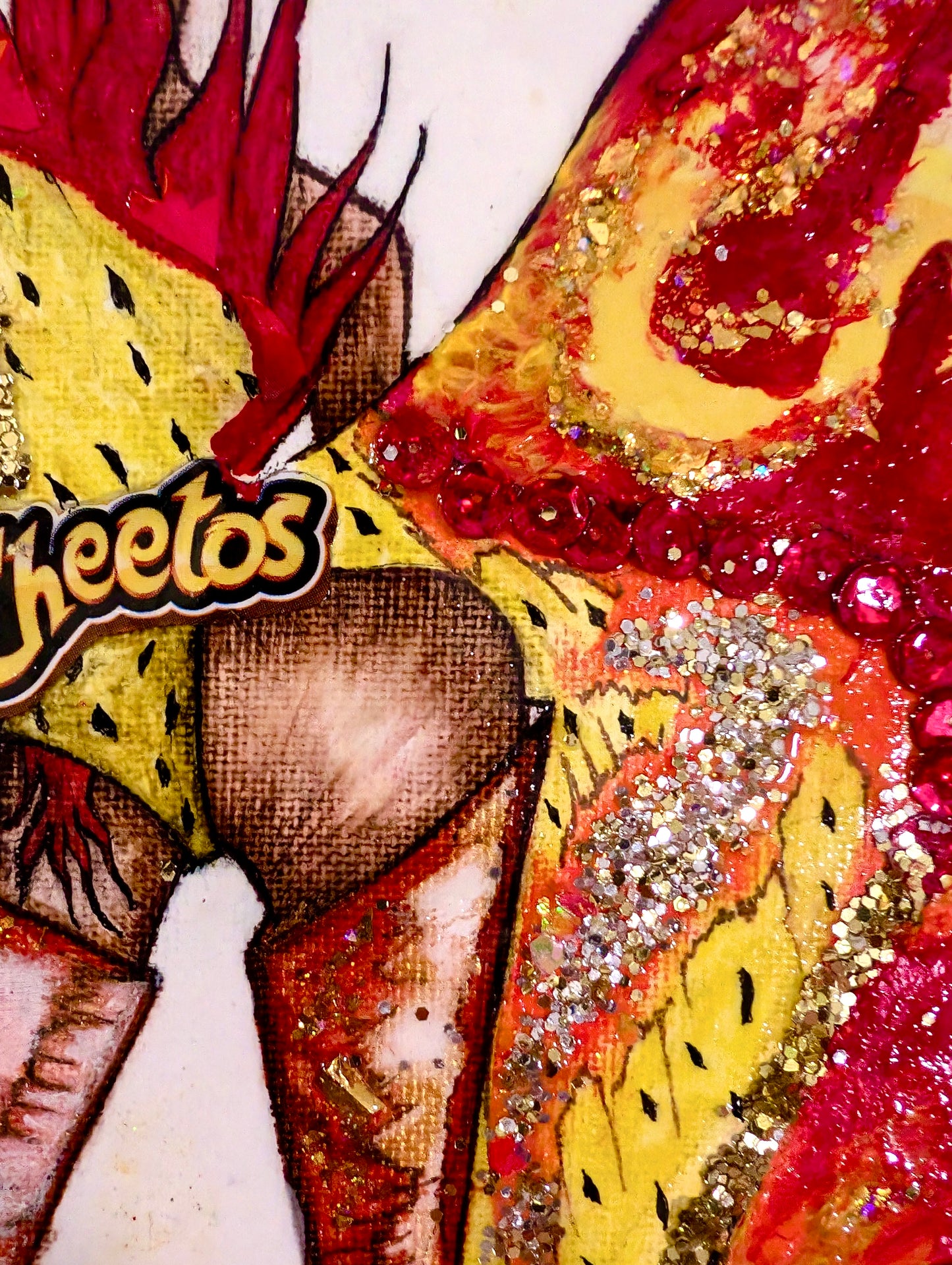 Queen Cheeta – Cheetos Wrapper Mixed Media Art | 7 Queens by AYA by DK