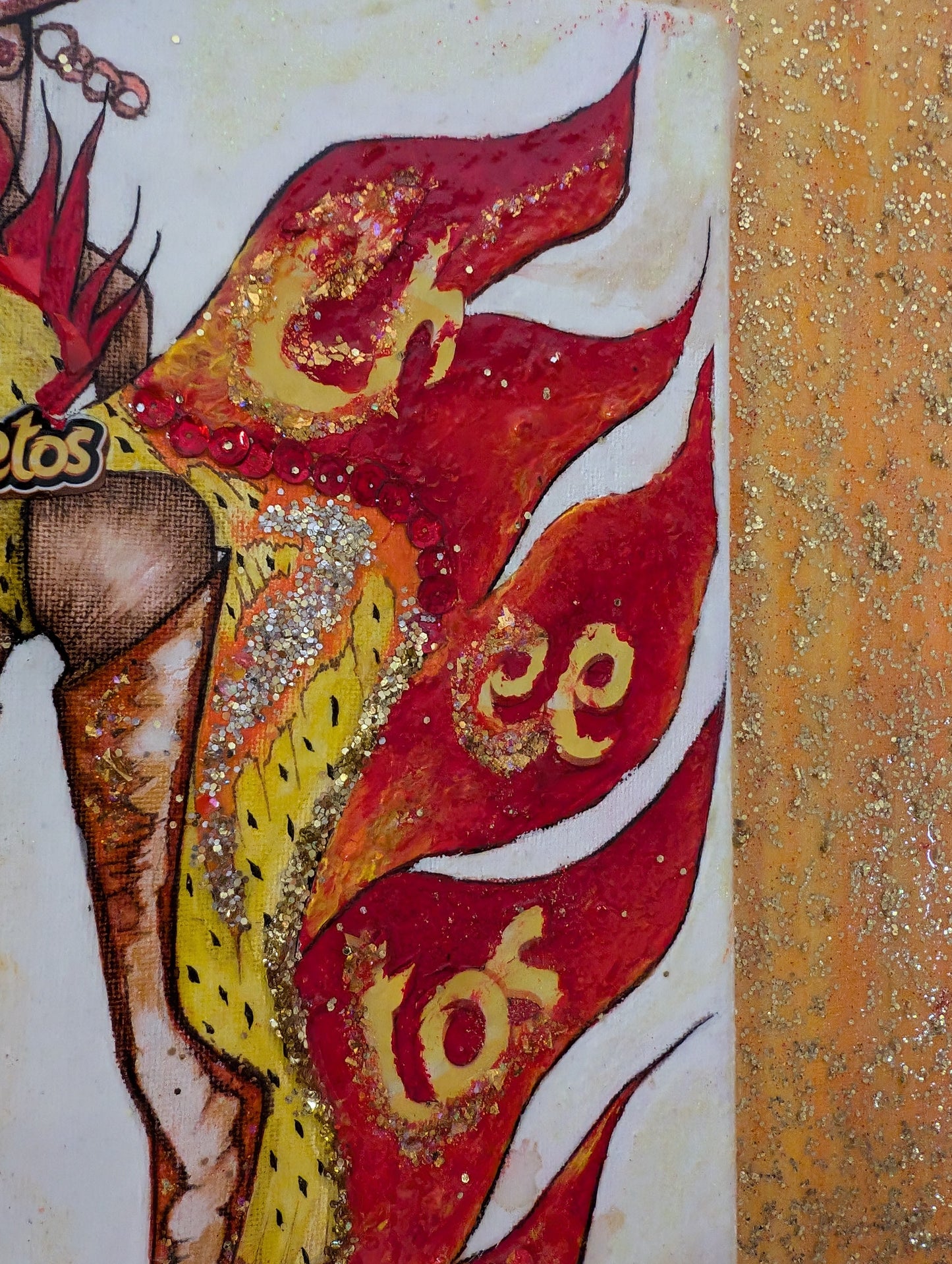 Queen Cheeta – Cheetos Wrapper Mixed Media Art | 7 Queens by AYA by DK