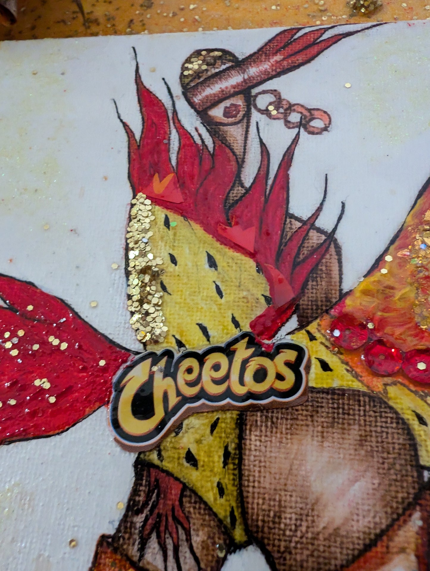 Queen Cheeta – Cheetos Wrapper Mixed Media Art | 7 Queens by AYA by DK