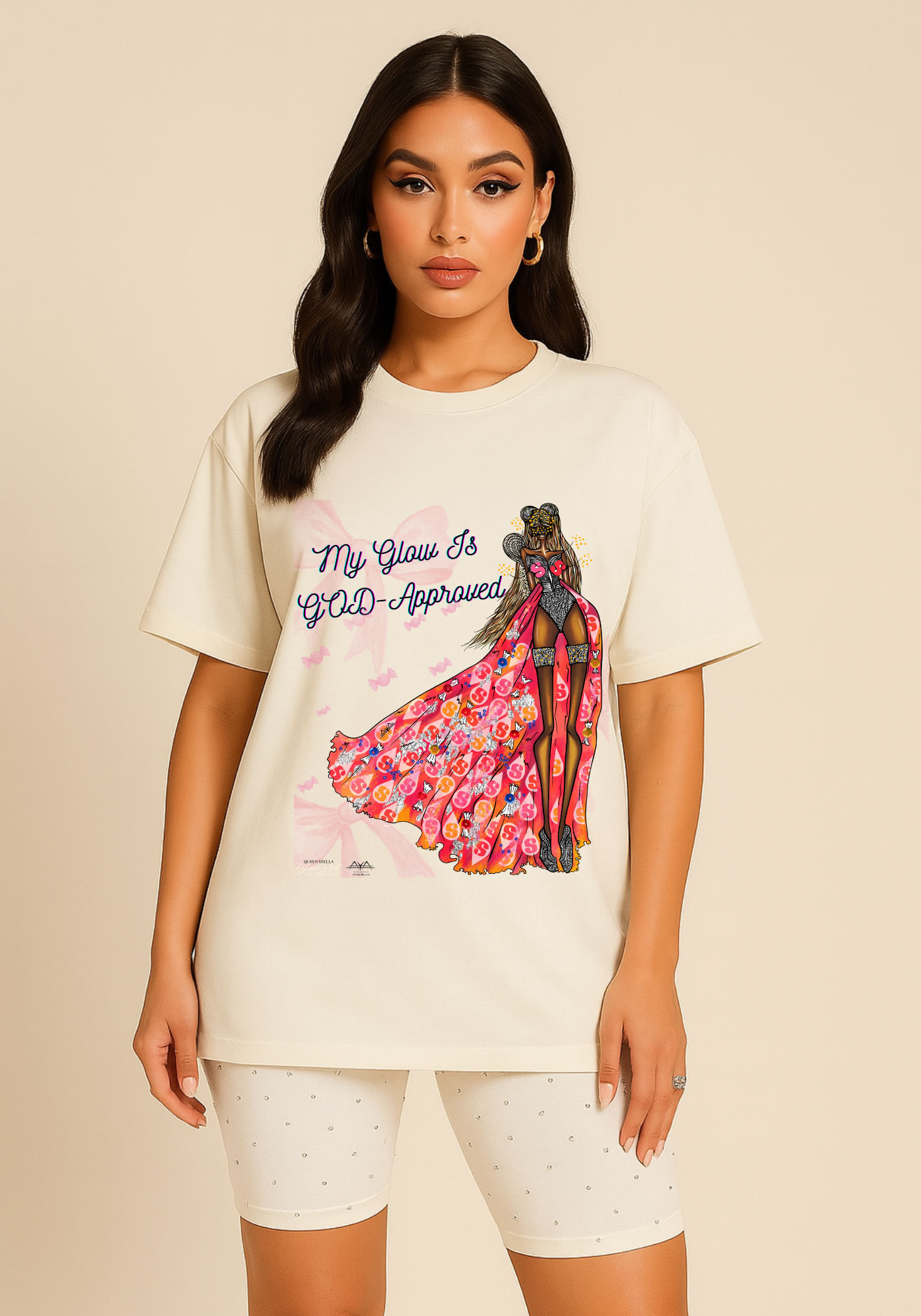 Stella Queen “My Glow Is God Approved™” T-Shirt – AYA by DK | Starburst-Inspired Sustainable Faith Fashion