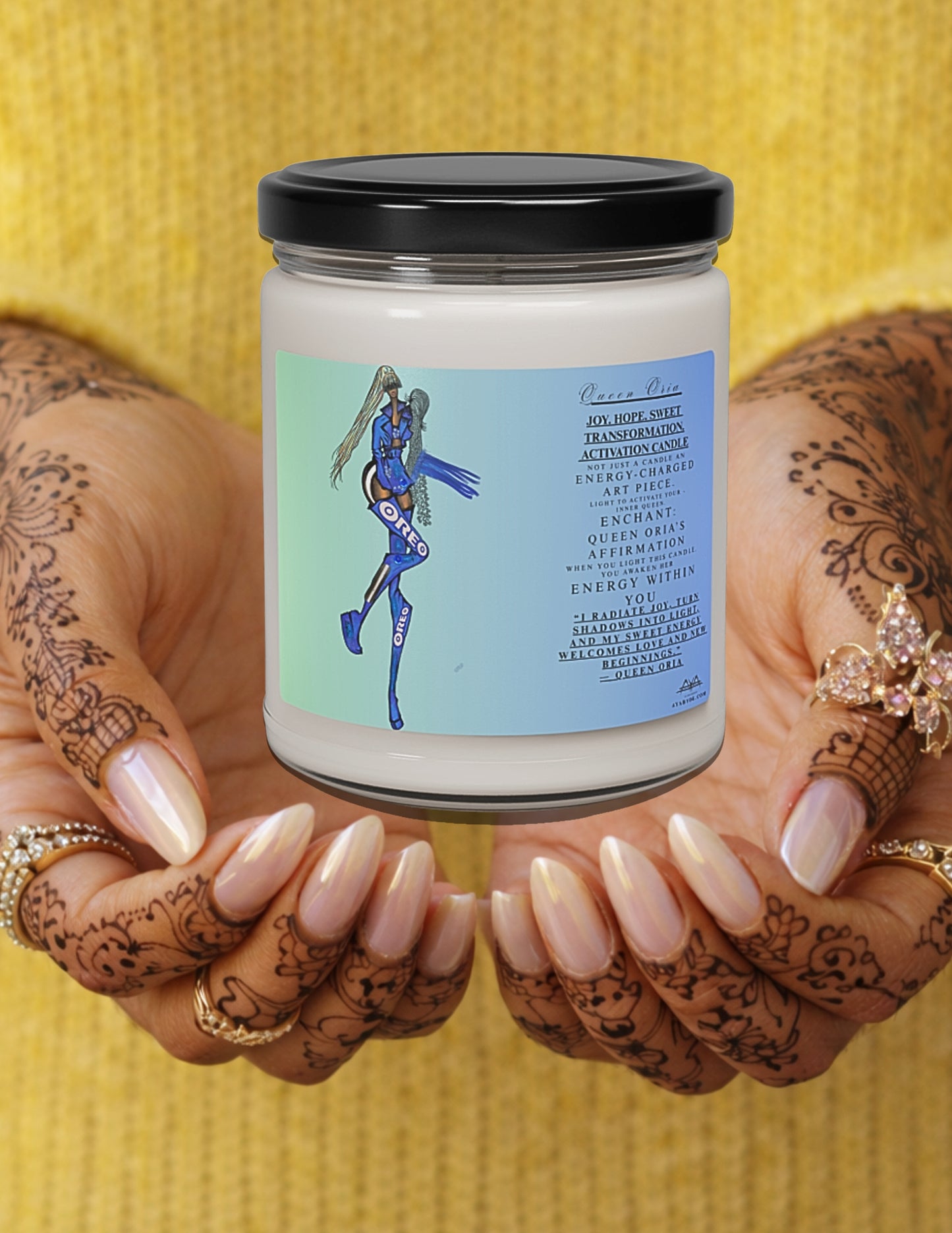 Queen Oria Inspired by Oreo Ritual Soy Candle | Faith-Inspired Sustainable Art Candle | Your Art Has Been Served™ by AYA by DK