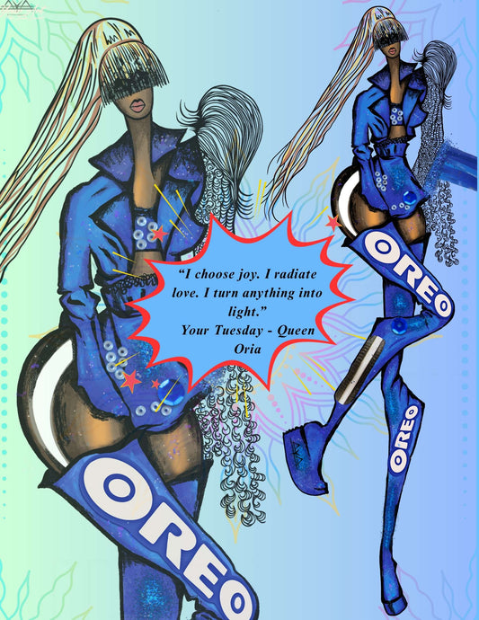 Queen Oria Inspired by Orio Energy Mantra Card | Your Art Has Been Served™ | Divine Healing Digital Ritual by AYA by DK