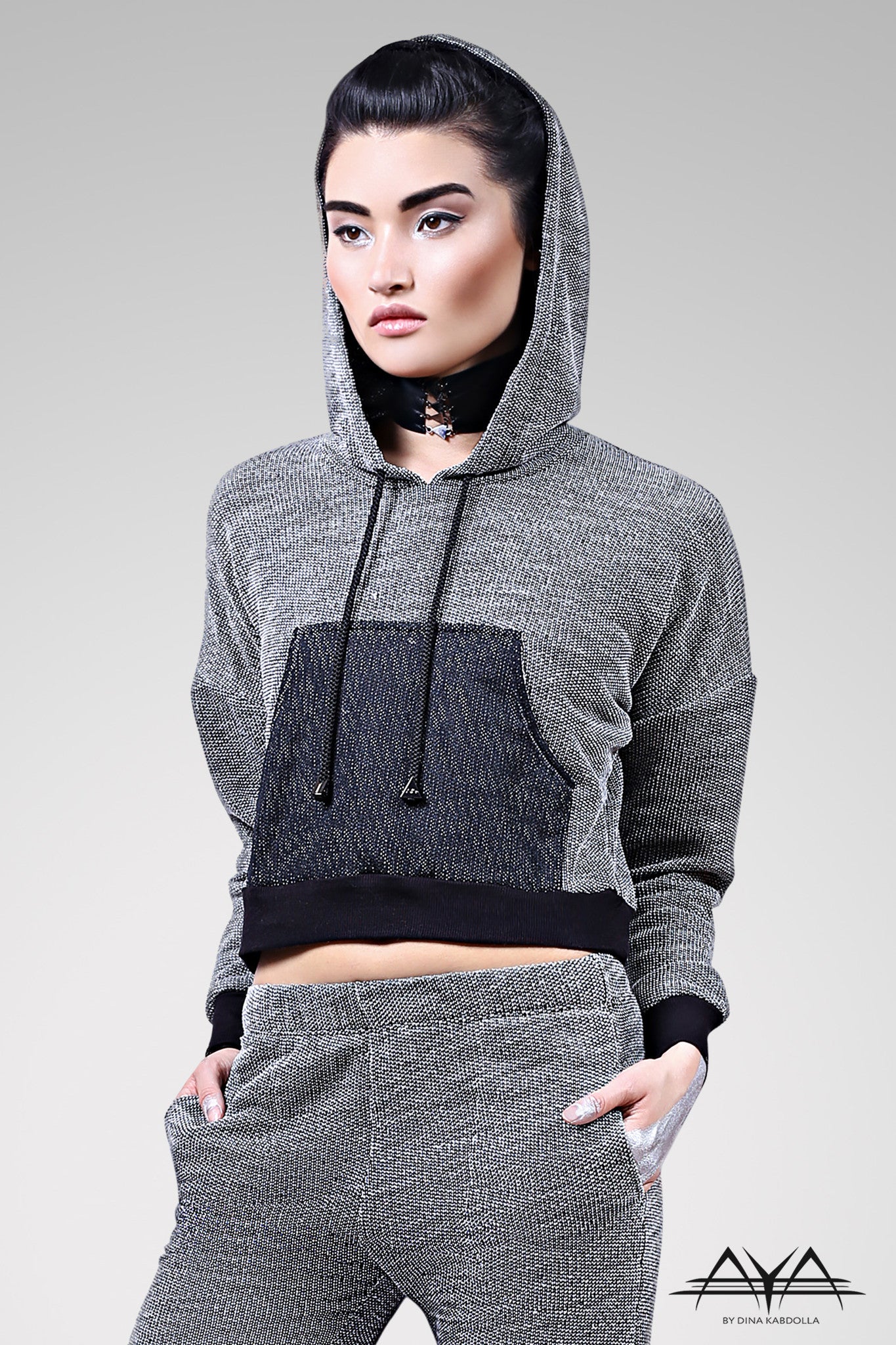 Cropped Hoodie With Fitted Sweat Pant