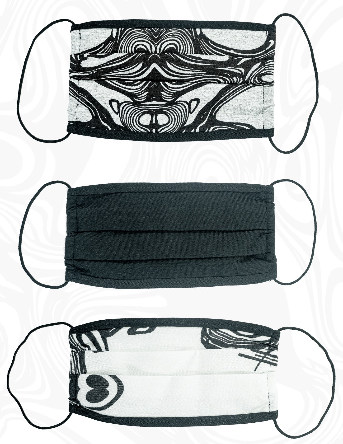 Unisex AYA Signature Printed Pleated Masks/ 3 Piece Set